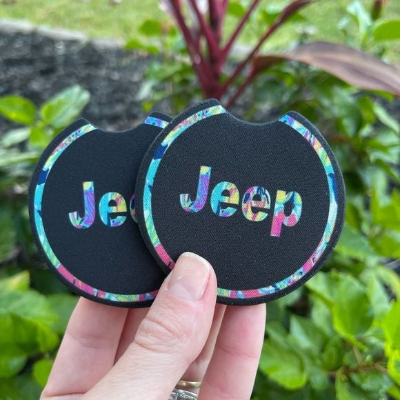 Jeep Girl Car Coaster Set | 2 Pack | Car Accessories - Picture 1 of 14